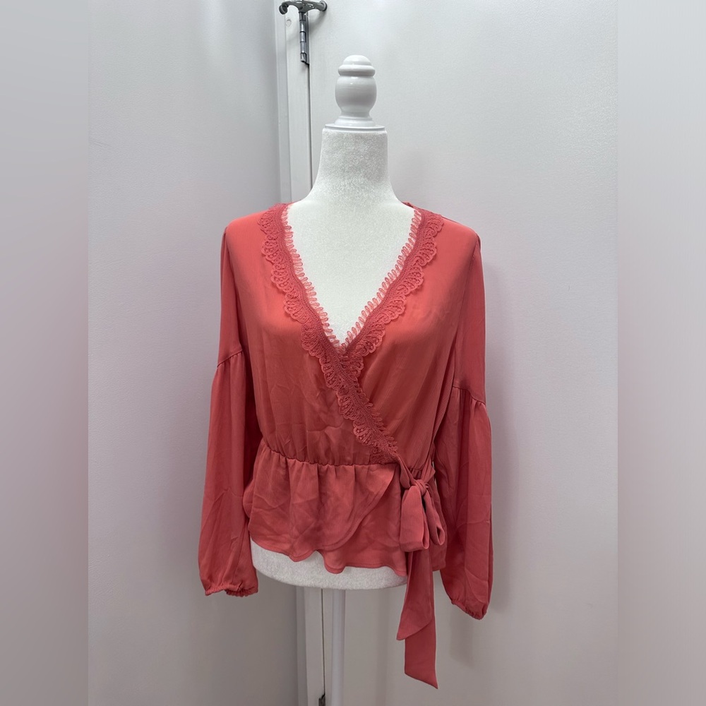 Lace wrap style blouse